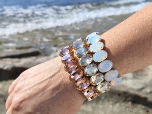 Elastic LUX Oval Stones Bracelets