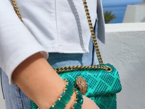 Elastic LUX Octagonal Stones Bracelets Sat & Sat Mix